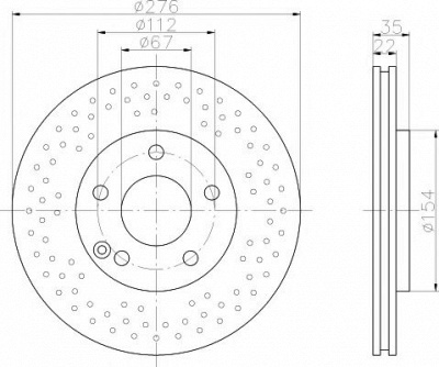 HELLA PAGID 8dd355110211 -  Тормозной диск